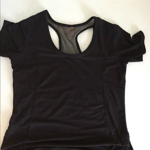 JUST BE FREE Black t-shirt mesh RacerBack Size S